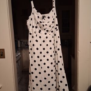 Torrid Black and White Polka Dot Maxi Dress